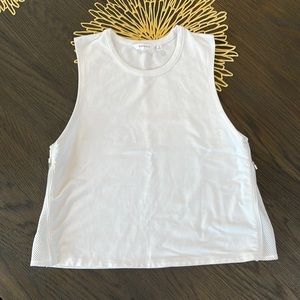 ATHLETA white top with side vented zippers